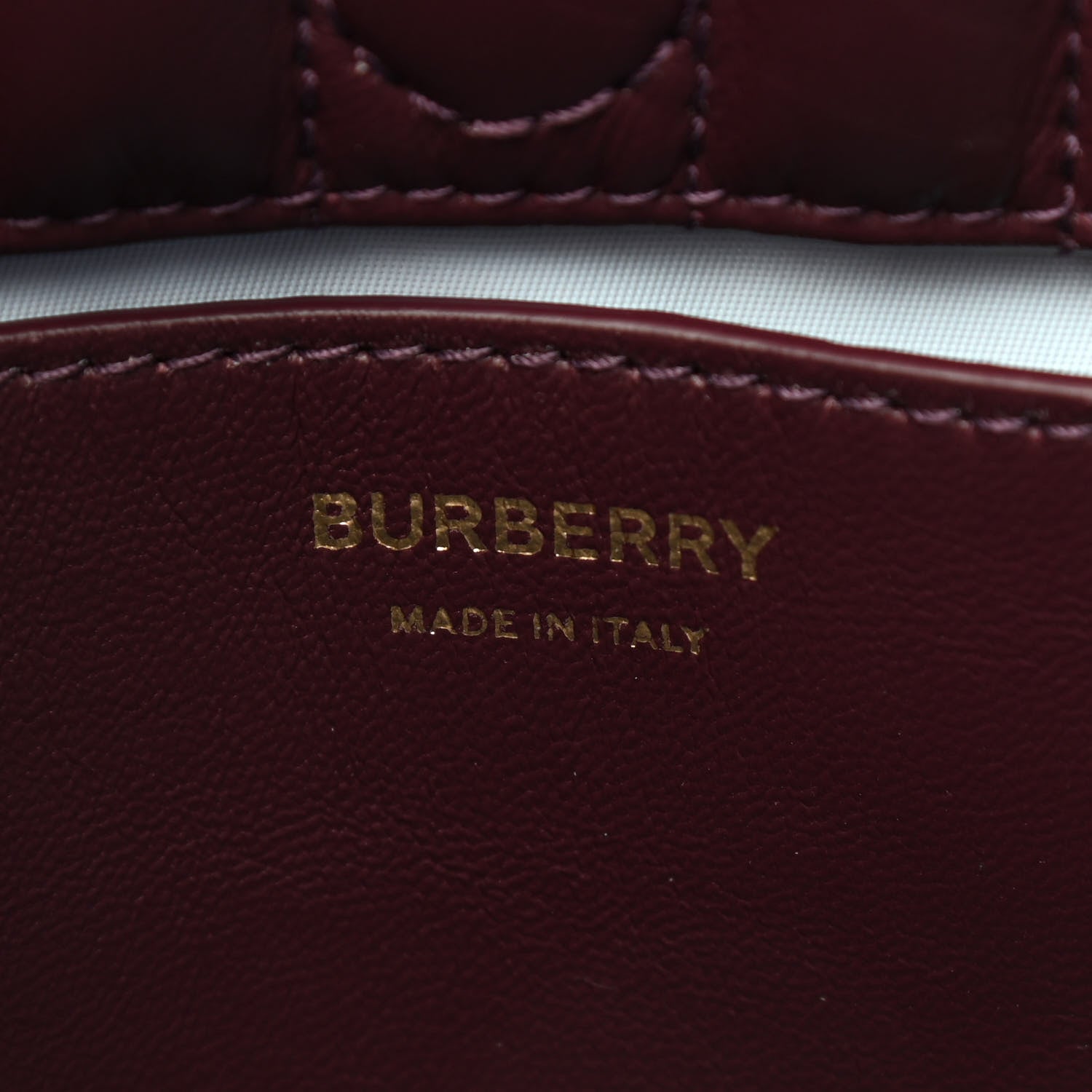 Burberry Lambskin Quilted Small Lola Bucket Bag Deep Maroon 6 of 9