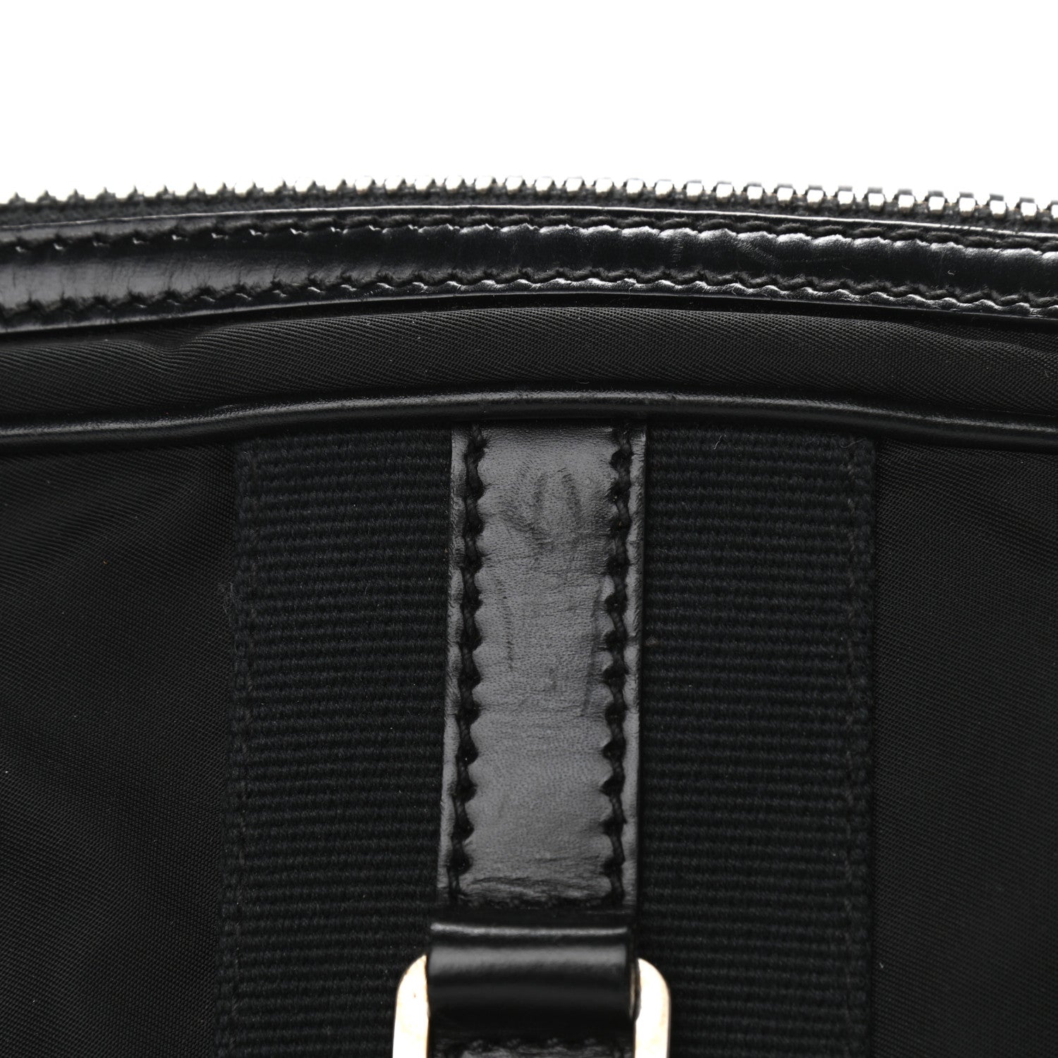 Prada Tessuto Nylon Box Calf Bowling Bag Black 7 of 14