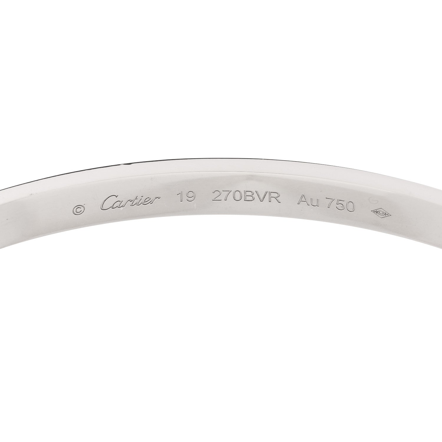 Cartier 18K White Gold LOVE Single Screw Bracelet 19 6 of 9