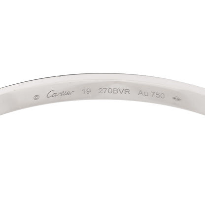 Cartier 18K White Gold LOVE Single Screw Bracelet 19 6 of 9