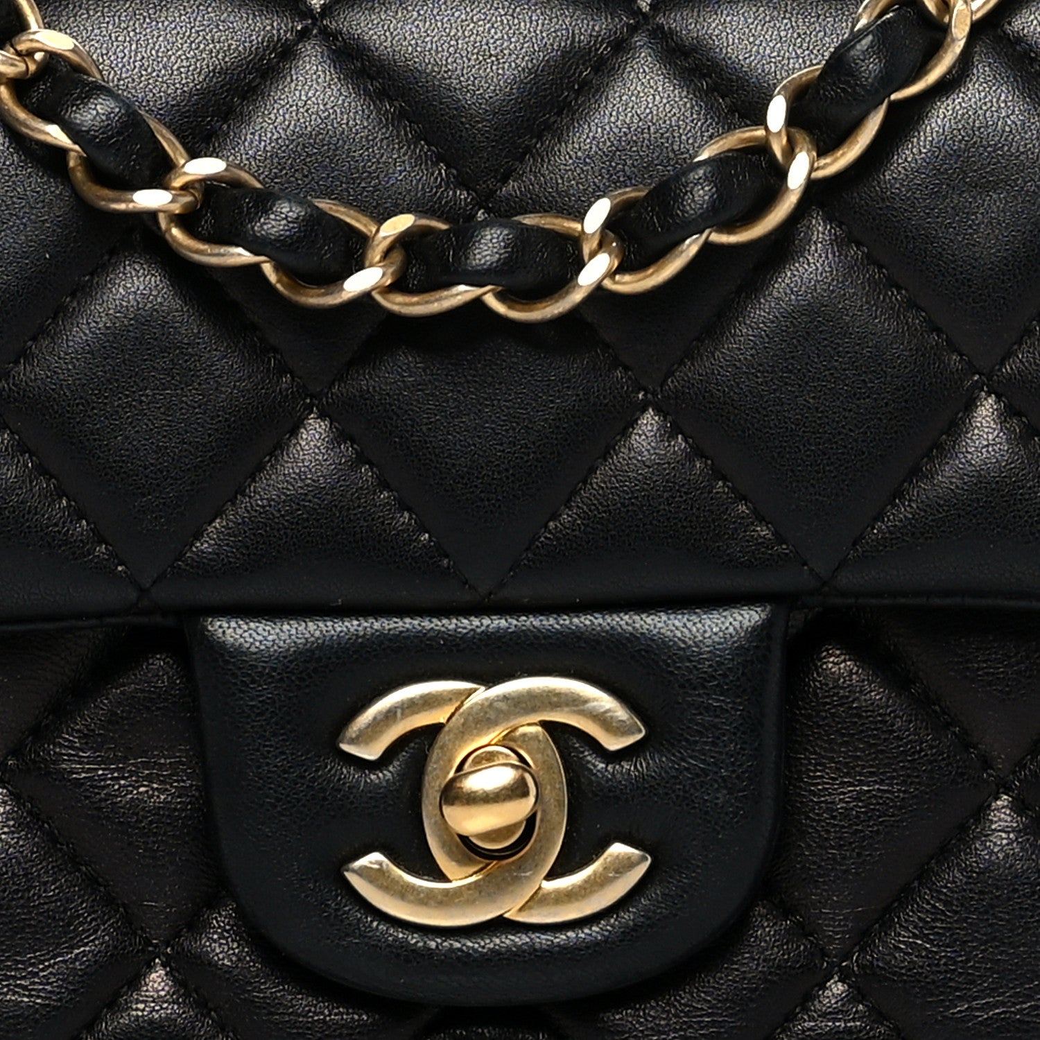 Chanel Lambskin Quilted Mini Rectangular Flap Black 7 of 13