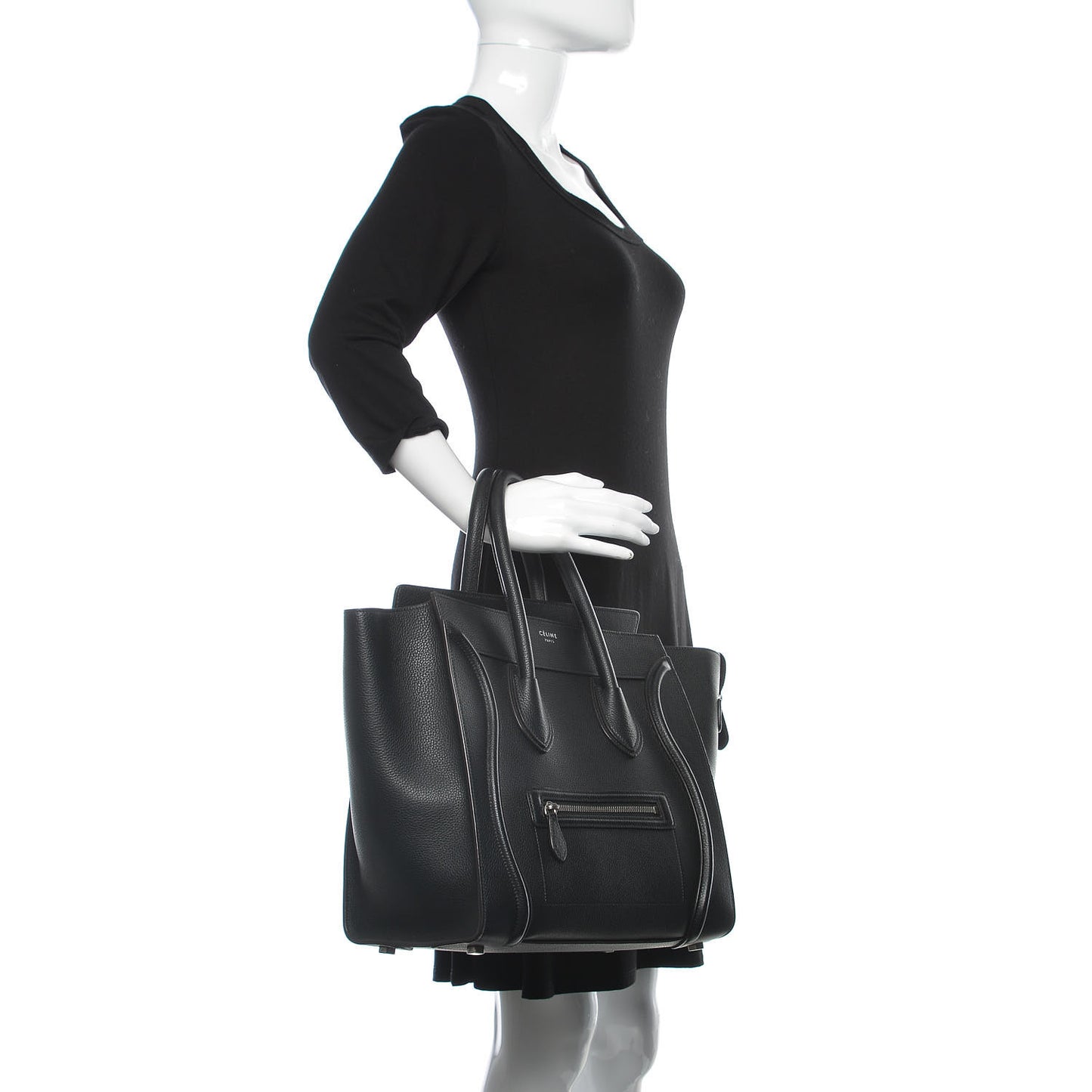 Drummed Calfskin Mini Luggage Black