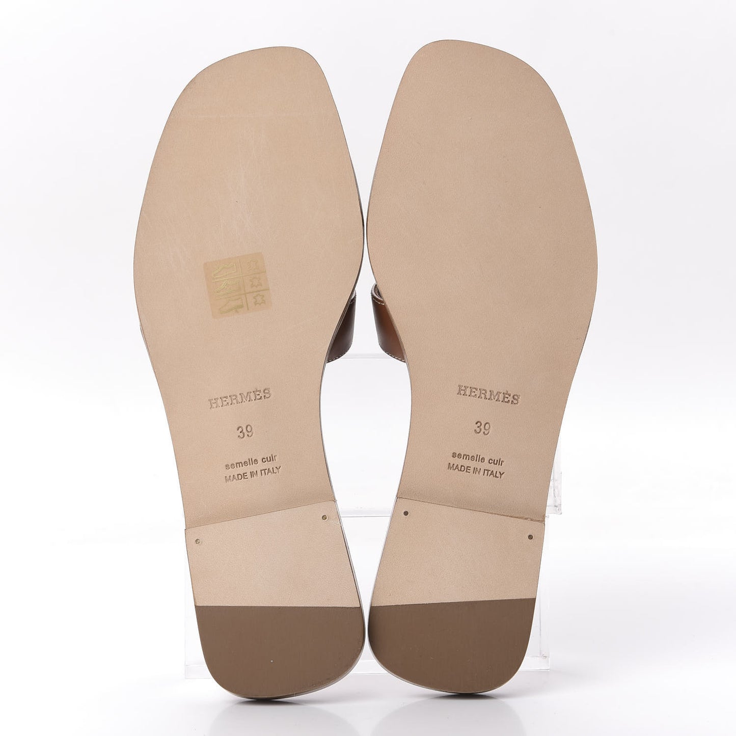 Box Calfskin Oran Sandals 39 Gold