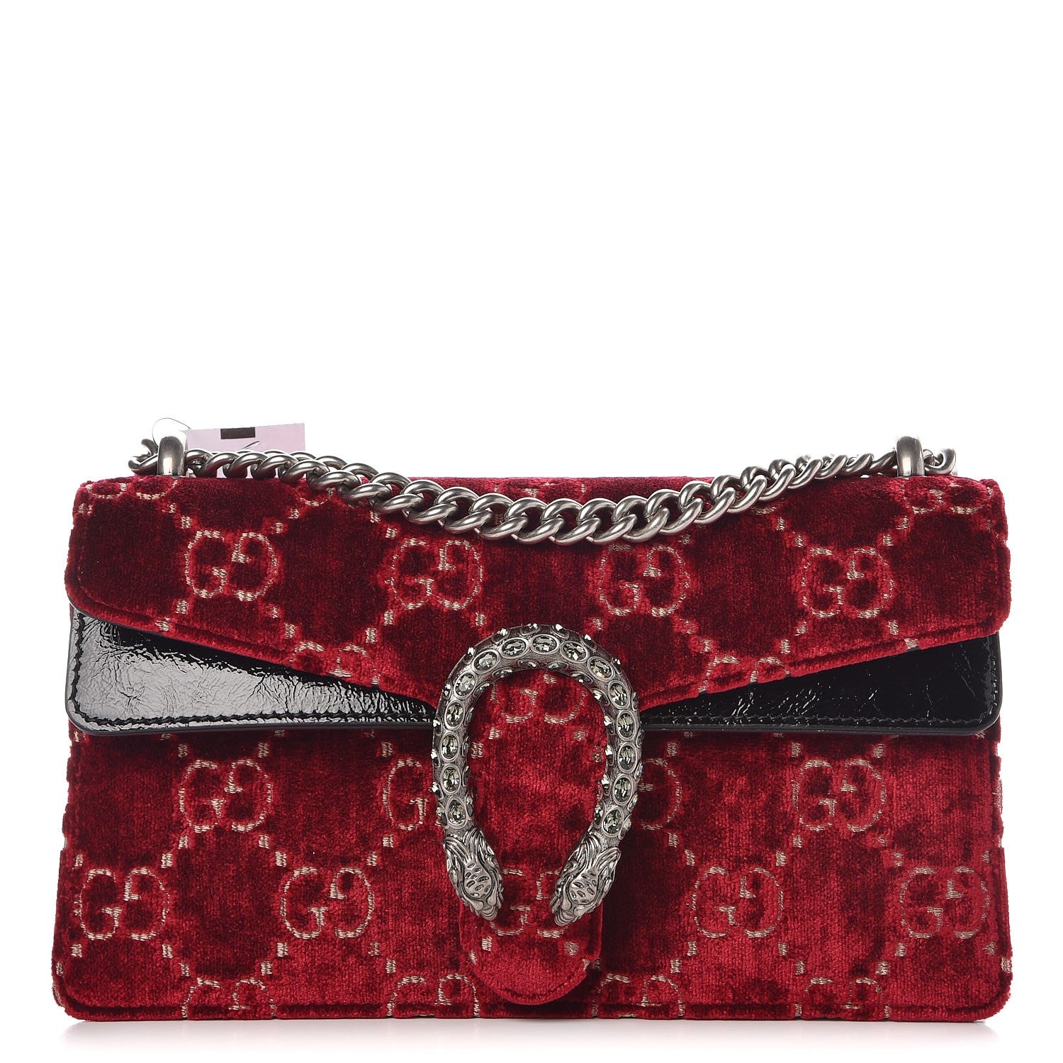 Gucci Velvet Skipper Crystal GG Monogram Small Dionysus Shoulder Bag Red Cipria Black Black Diamond 1 of 8
