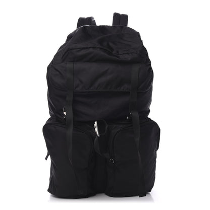 Prada Technical Nylon Saffiano Double Buckle Backpack Black 1 of 9