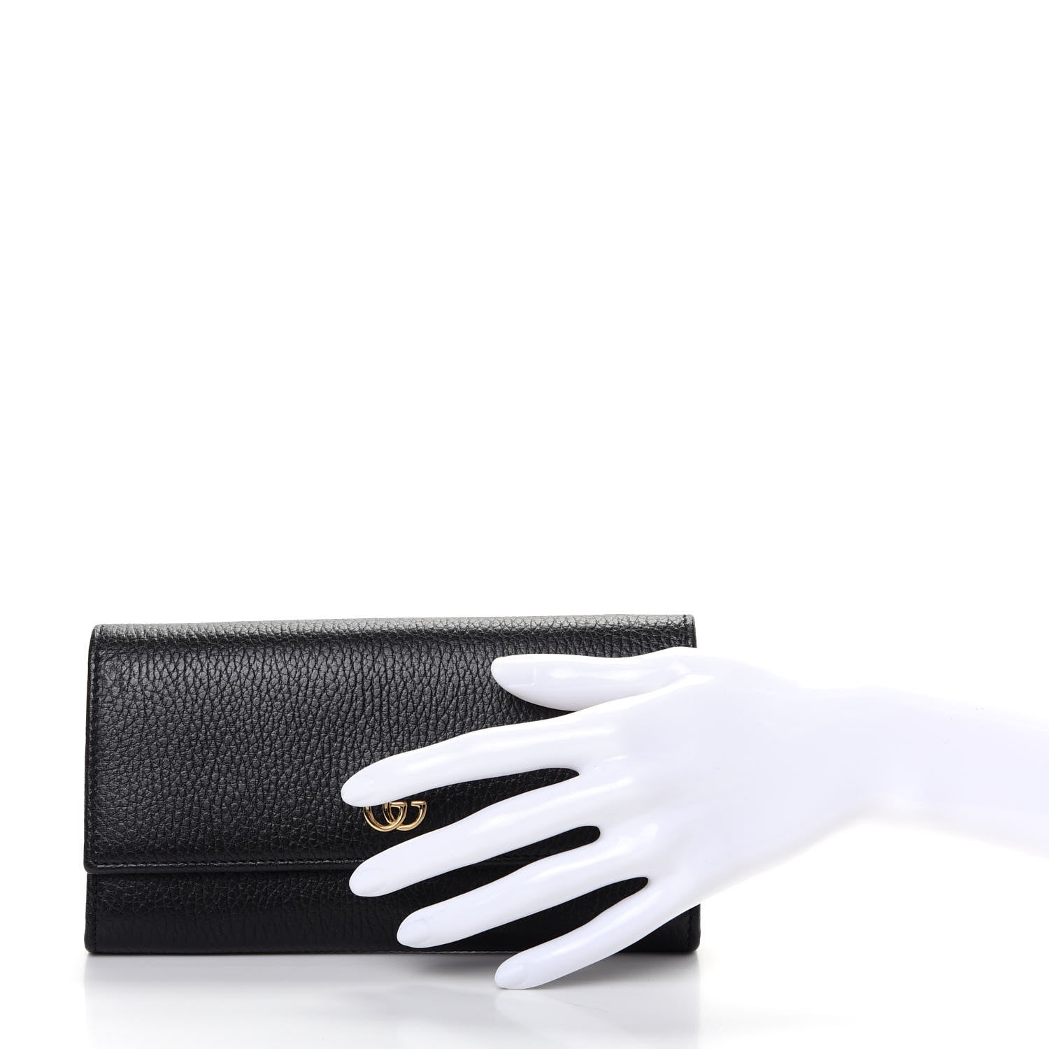 Gucci Dollar Calfskin GG Marmont Continental Wallet Black 2 of 8