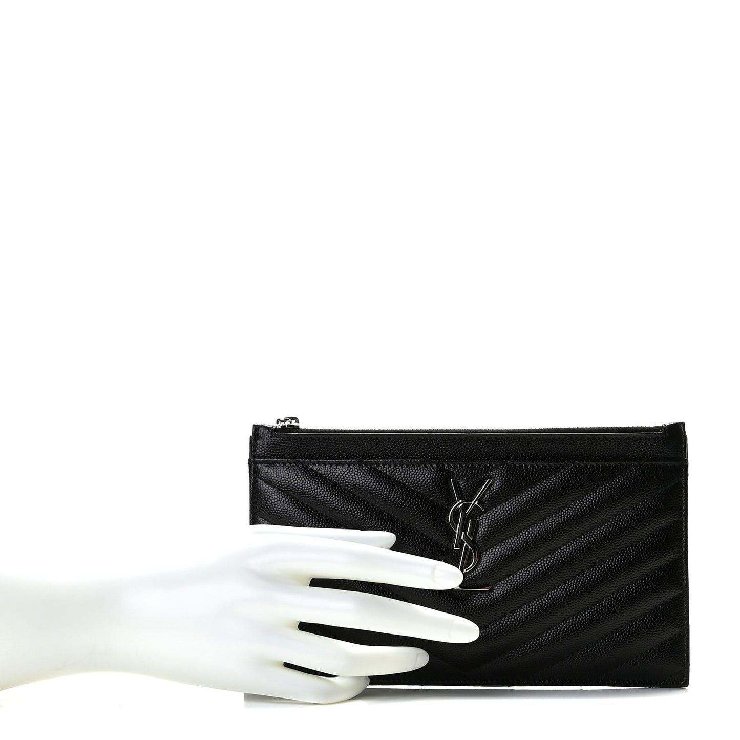 Grain De Poudre Chevron Monogram Bill Pouch Black