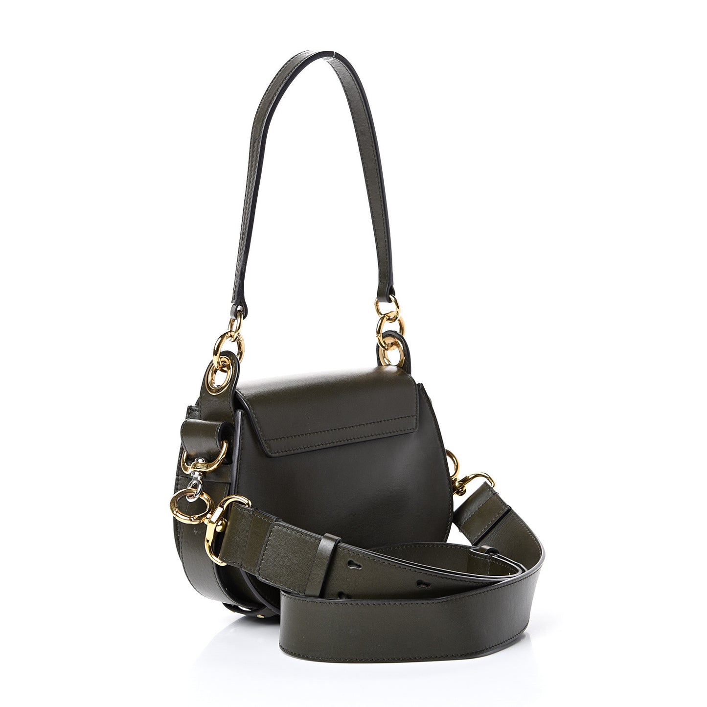 Calfskin Suede Small Tess Bag Deep Forest