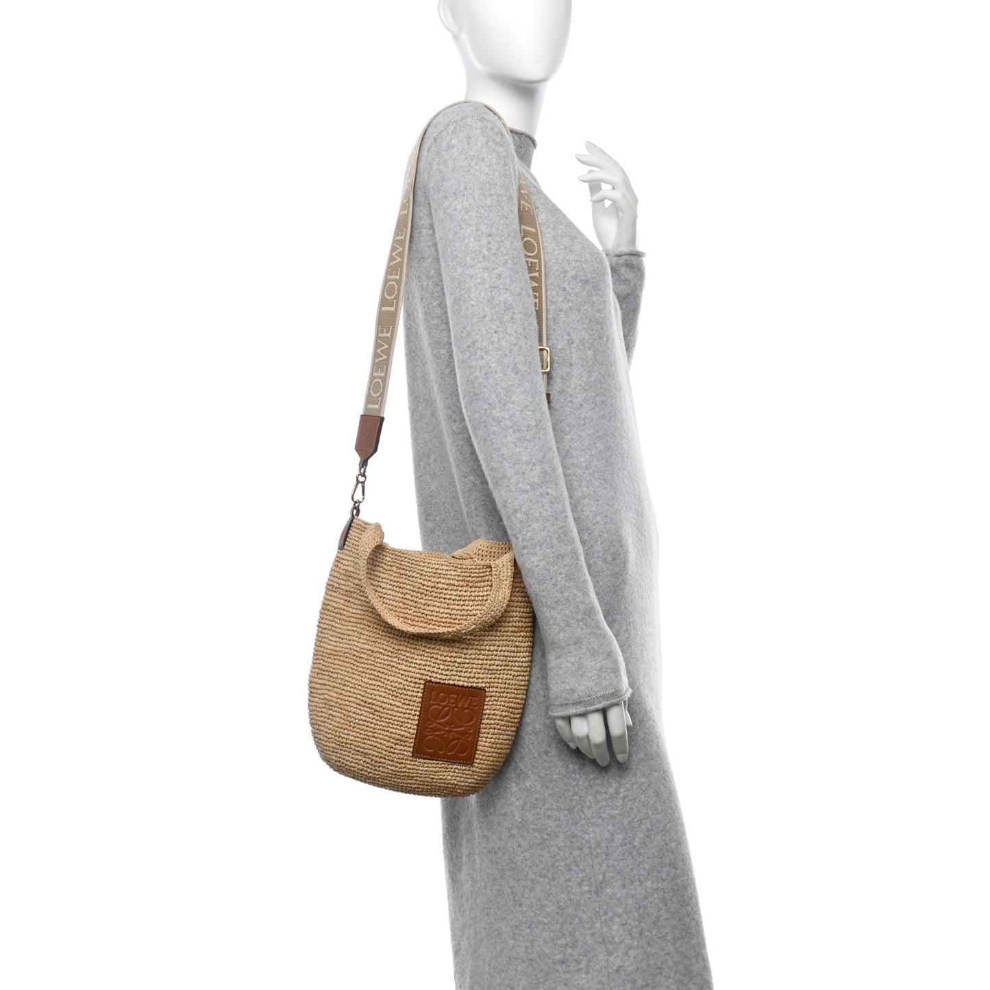 Raffia Mini Slit Tote Bag Natural Tan