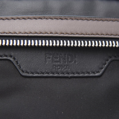 Fendi Nylon Fabric Jacquard Chamois FF 1974 Medium Crossbody Messenger Black Nuvola 9 of 10