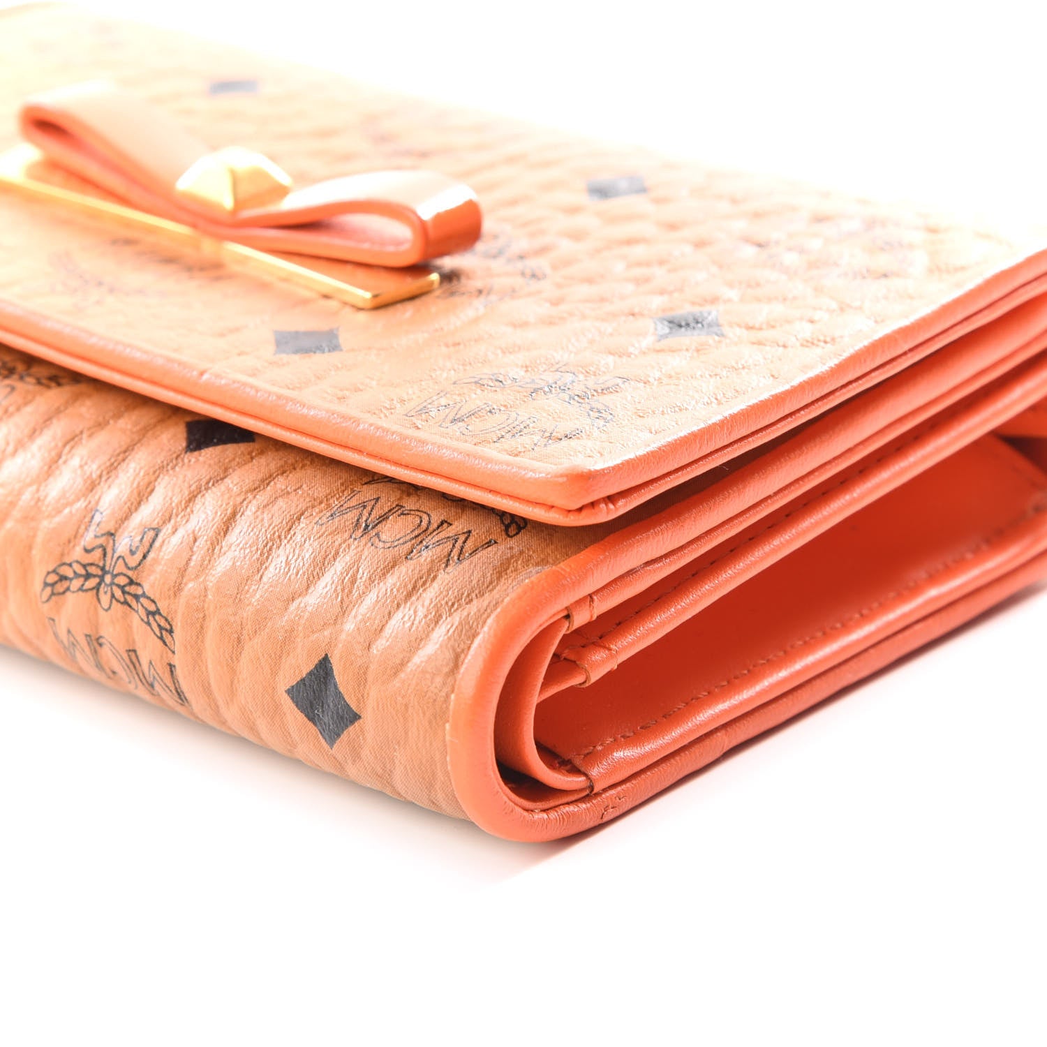MCM Visetos Tri-Fold Wallet Cognac Orange 6 of 10