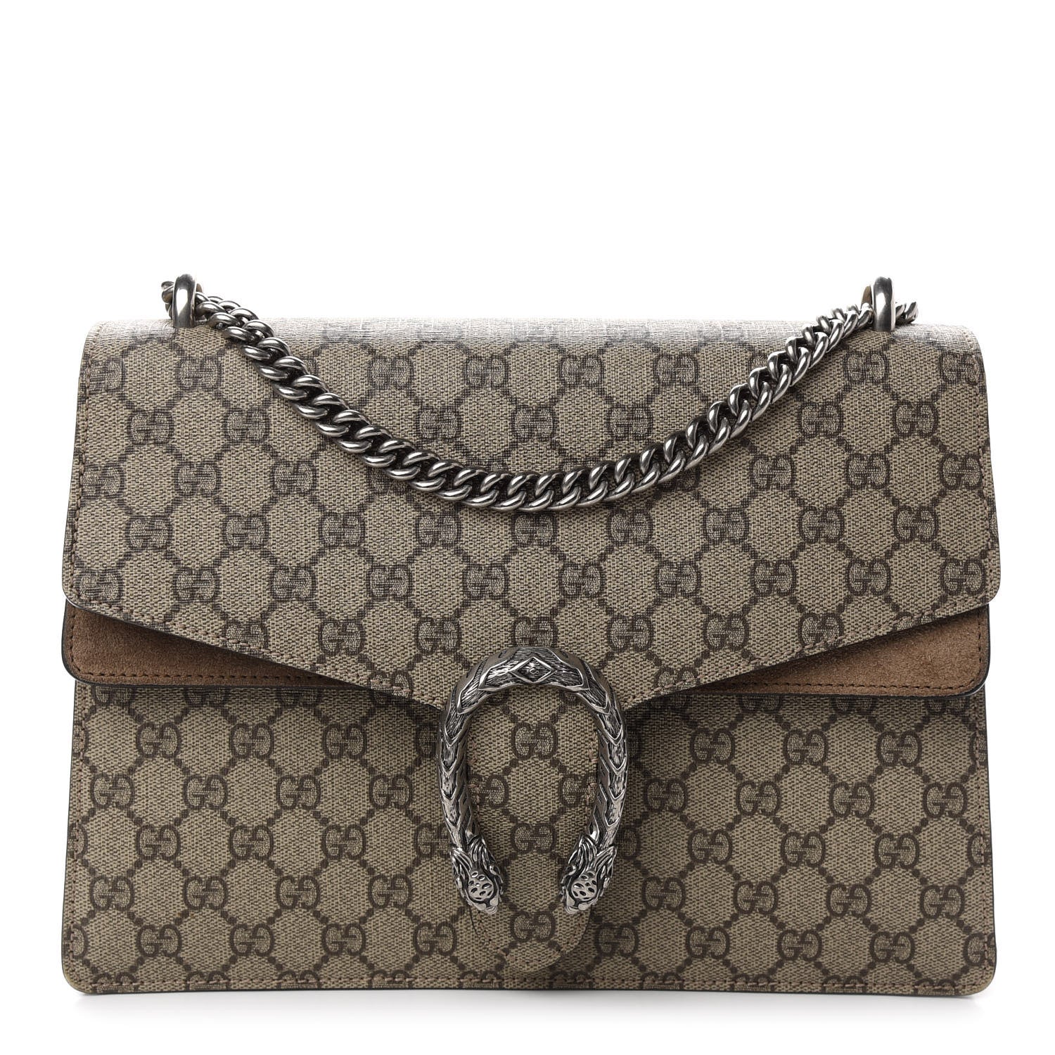 Gucci GG Supreme Monogram Medium Dionysus Shoulder Bag Taupe 1 of 14