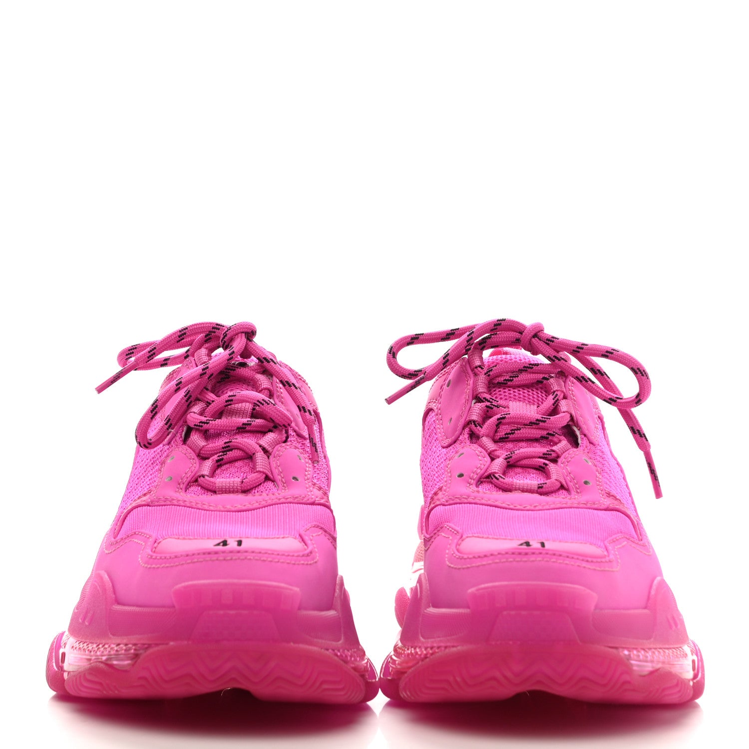 Balenciaga Fabric Mesh Clear Sole Fluo Womens Triple S Sneakers 41 Pink 2 of 7