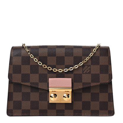Louis Vuitton Damier Ebene Croisette Chain Wallet Magnolia 1 of 16