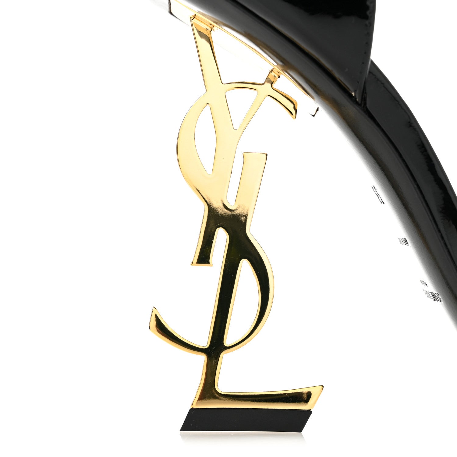 Saint Laurent Patent Calfskin Opyum 110 Sandals 38 Black Gold 9 of 11
