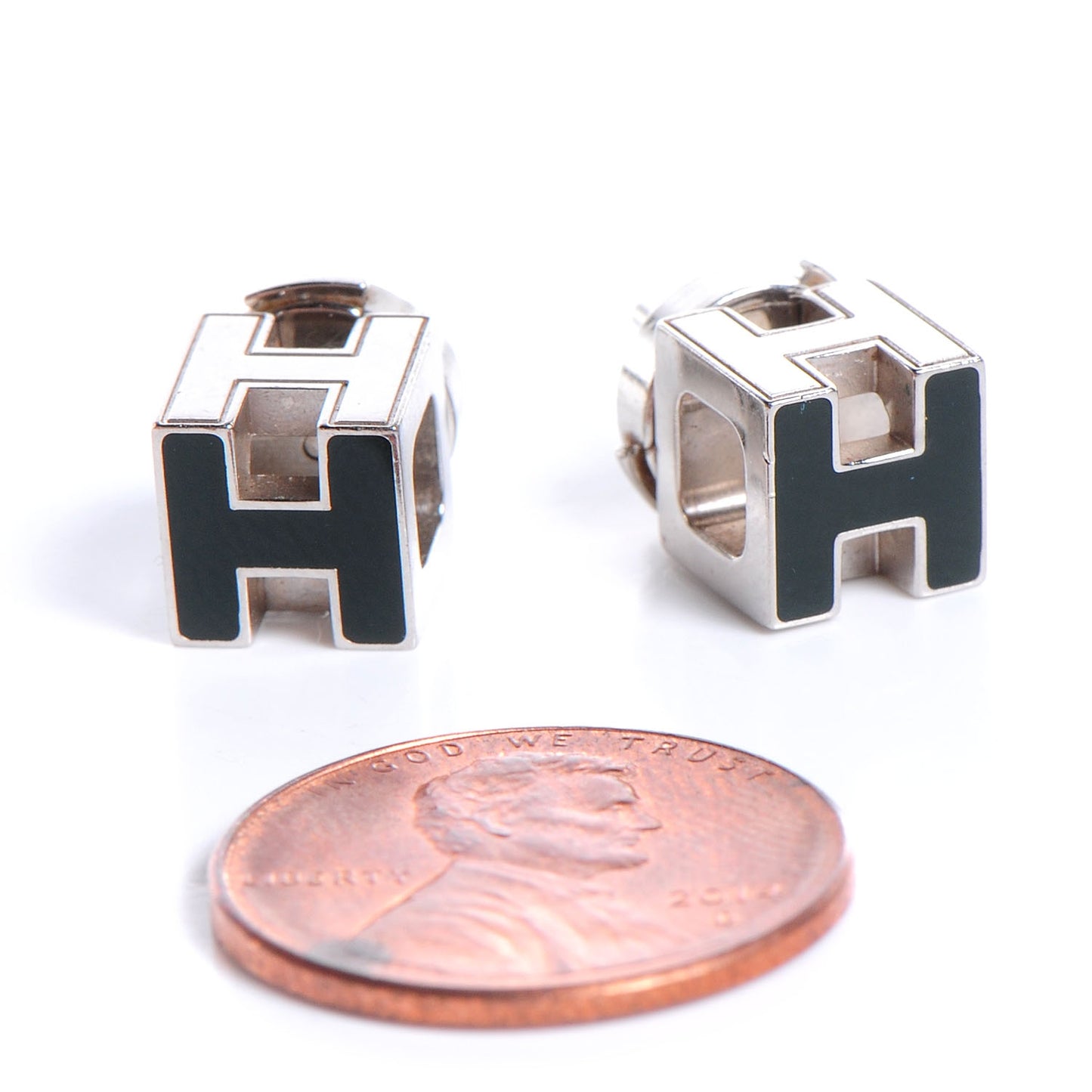 Palladium Lacquered Cage d'H Earrings Black