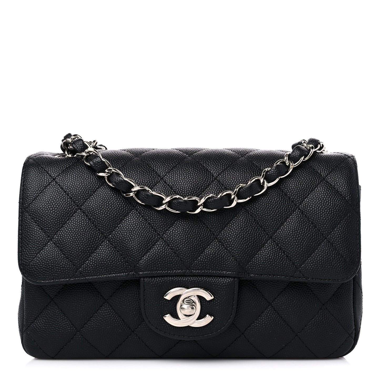 Caviar Quilted Mini Rectangular Flap Black
