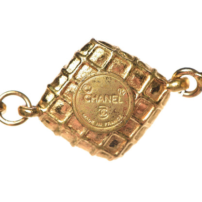 Chanel Crystal Quilted Necklace Gold 4 of 4