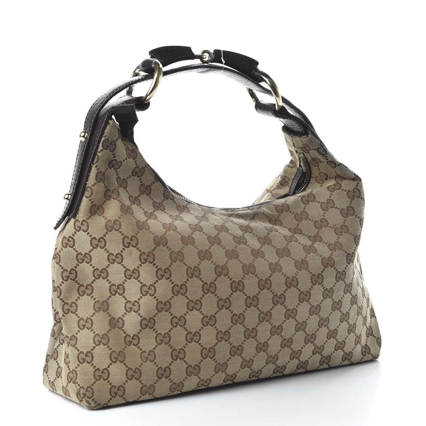 Monogram Medium Horsebit Chain Hobo Dark Brown