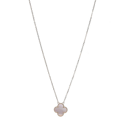 Van Cleef & Arpels 18K Yellow Gold Mother of Pearl Vintage Alhambra Pendant Necklace 1 of 9