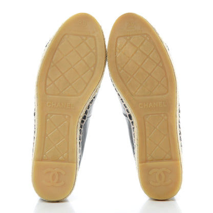 Chanel Lambskin CC Espadrilles 36 Black 5 of 12