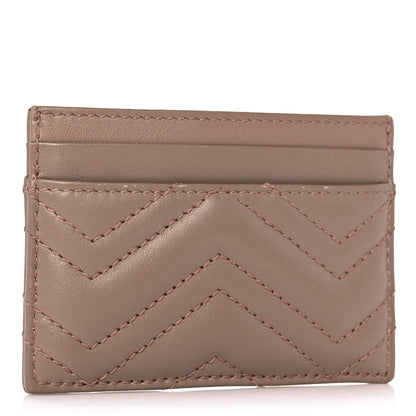 Gucci Calfskin Matelasse GG Marmont Card Holder Porcelain Rose 3 of 8