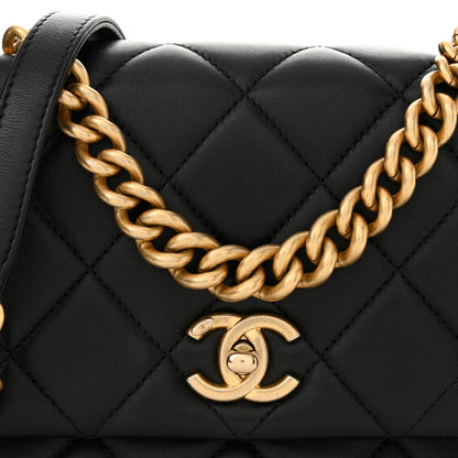 Chanel Lambskin Quilted Small Side Note Flap Black 8 of 11