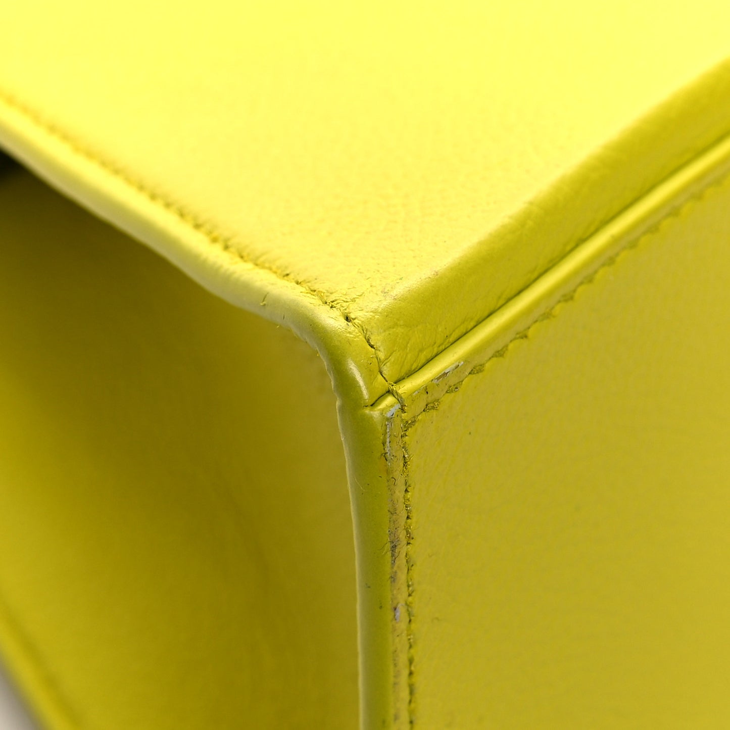 Grained Calfskin Small Hourglass Top Handle Bag Lime