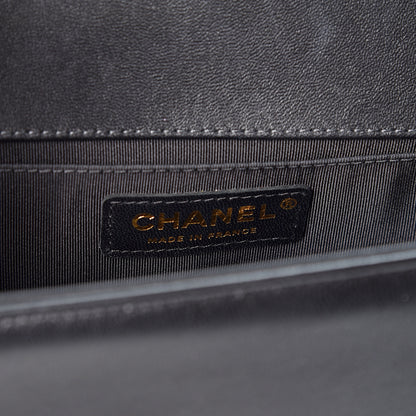 Chanel Lambskin Quilted Medium Boy Flap Black 5 of 10