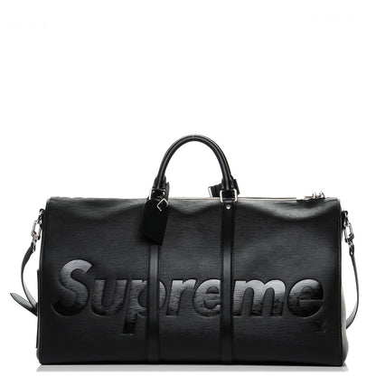 Louis Vuitton X SUPREME Epi Keepall Bandouliere 55 Black 1 of 8