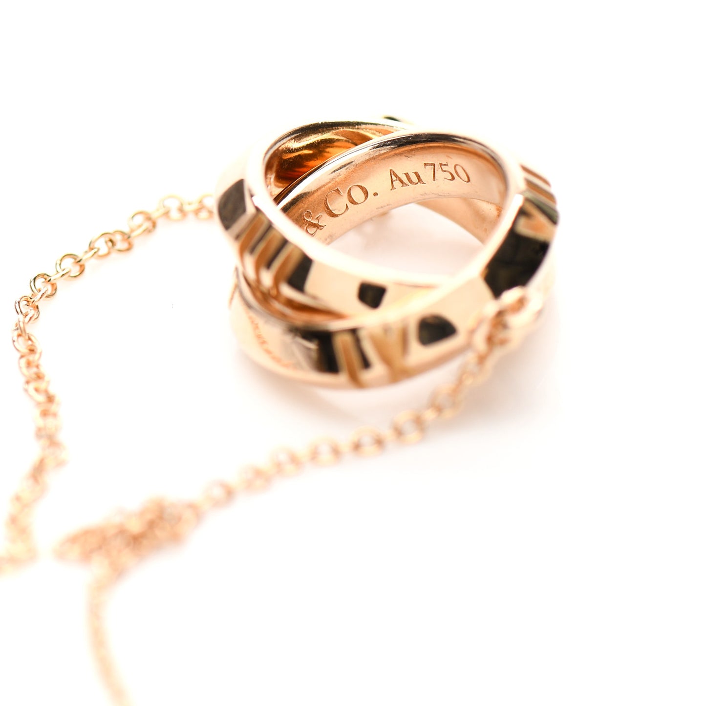 18K Rose Gold Interlocking Atlas Open Pendant Necklace