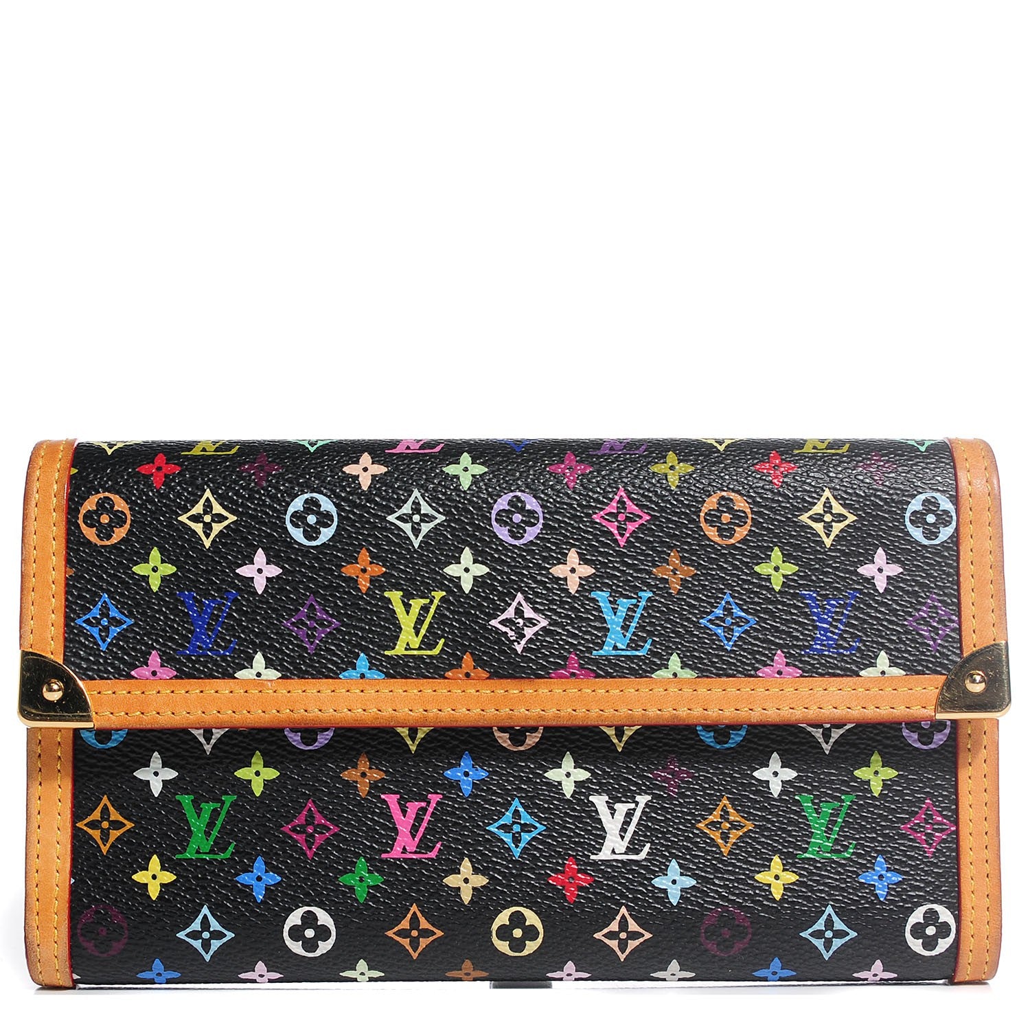 Louis Vuitton Monogram Multicolor Porte Tresor International Wallet Black 1 of 9