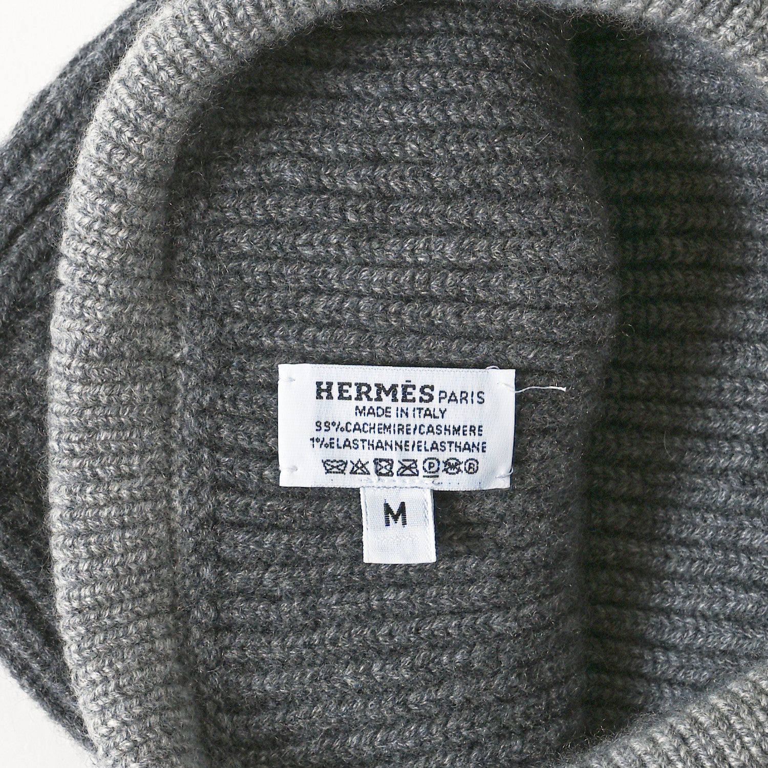 Hermes Cashmere Knit Heaven Beanie M Charbon Flanelle 4 of 4