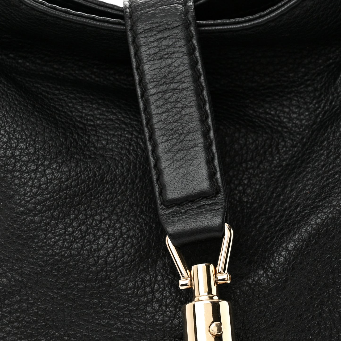 Pebbled Calfskin Medium New Jackie Shoulder Bag Black