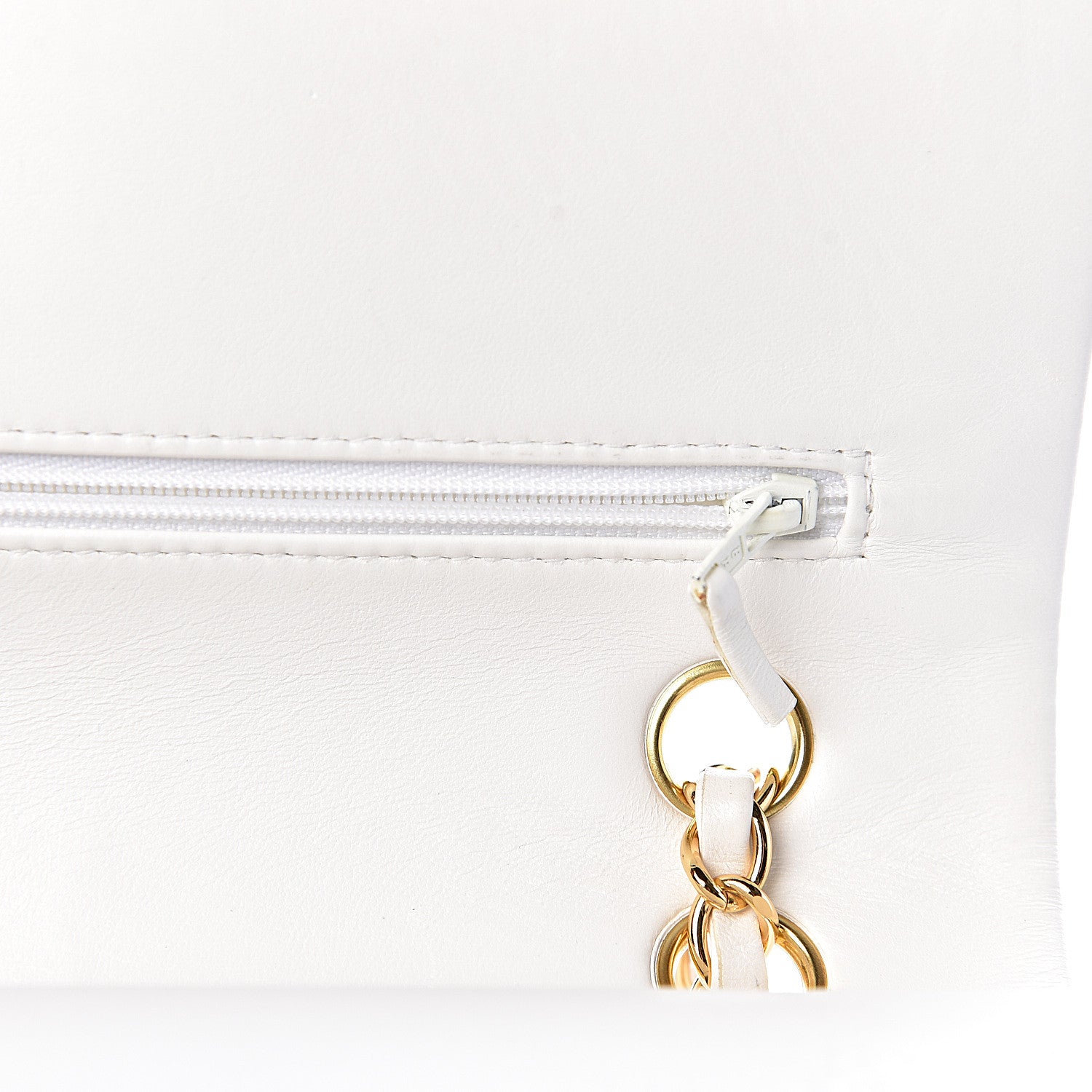 Chanel Lambskin Quilted Medium Double Flap White 15 of 17
