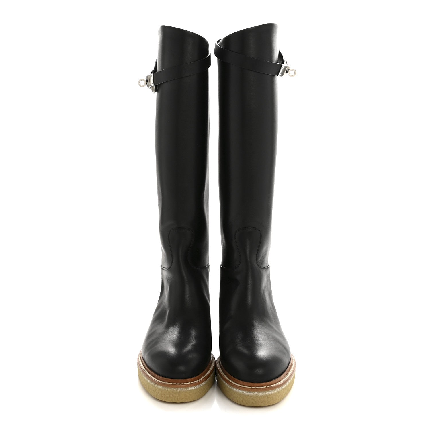 Hermes Calfskin Faustine Boots 38.5 Black 2 of 11