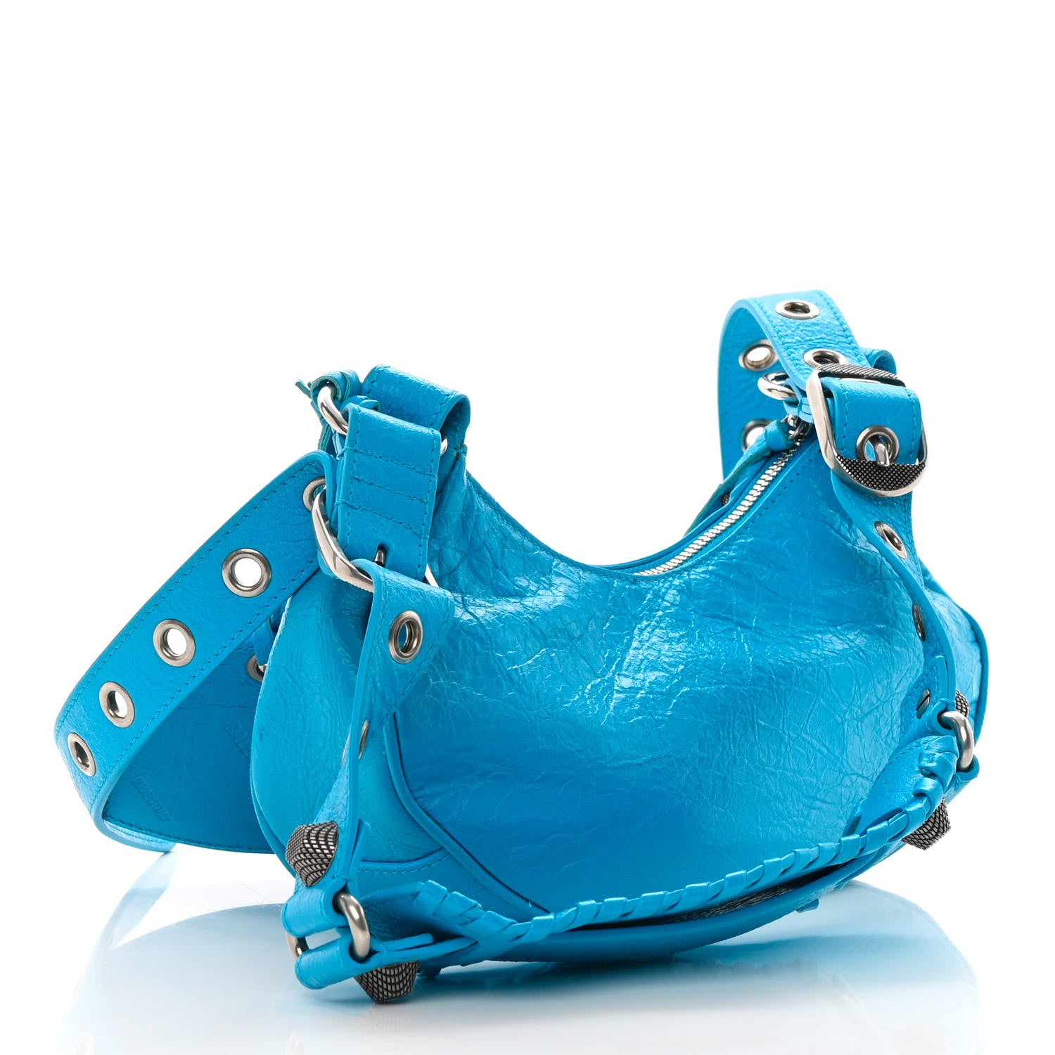 Balenciaga Agneau Arena Le Cagole Shoulder Bag XS Cyan 3 of 14
