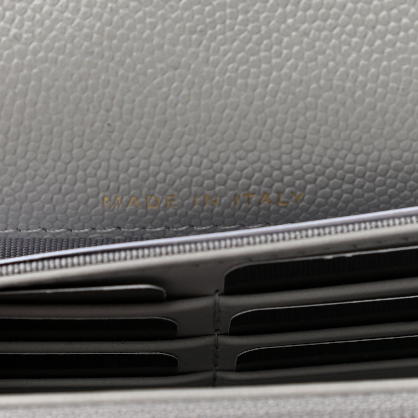 Caviar Quilted Large Flap Wallet Grey