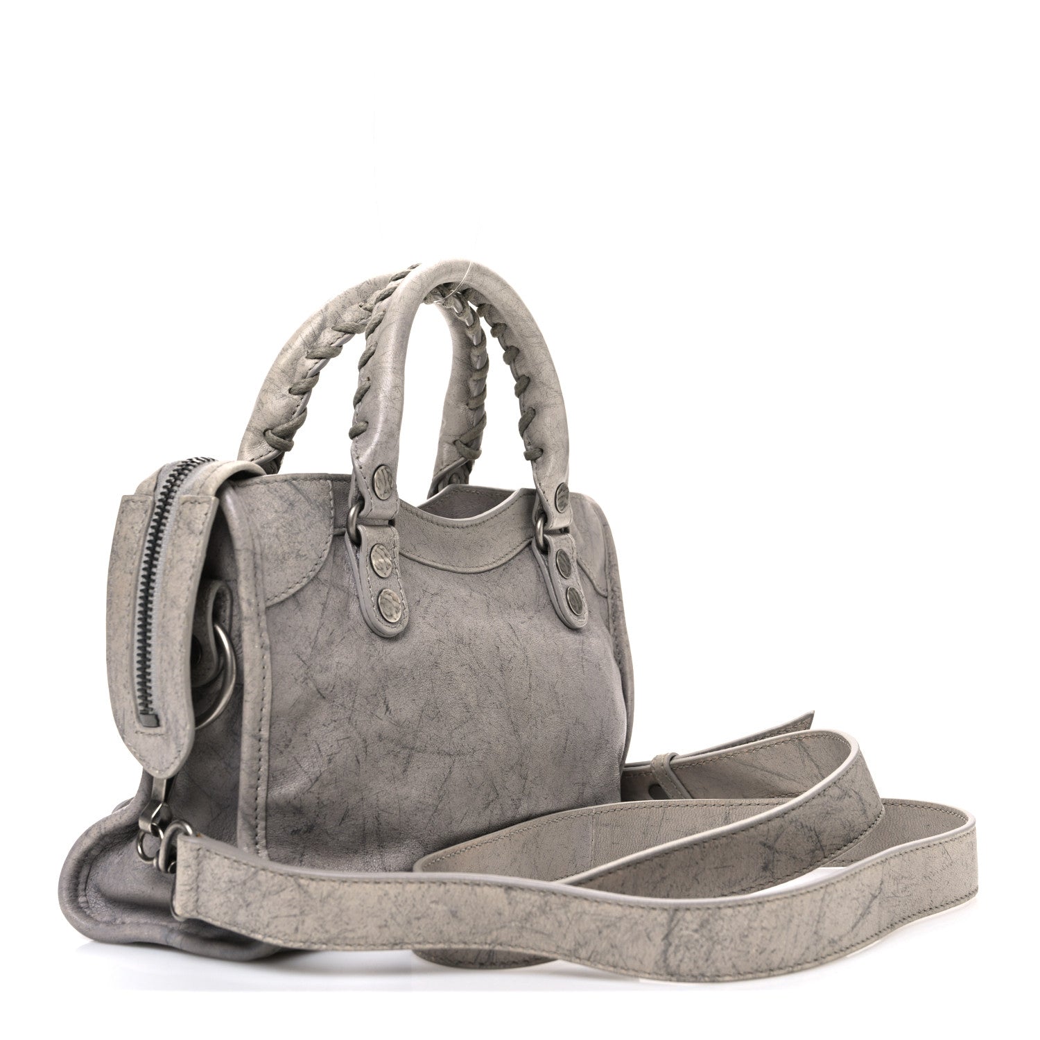 Balenciaga Agneau Marble Hardware Mini City Grey 3 of 11