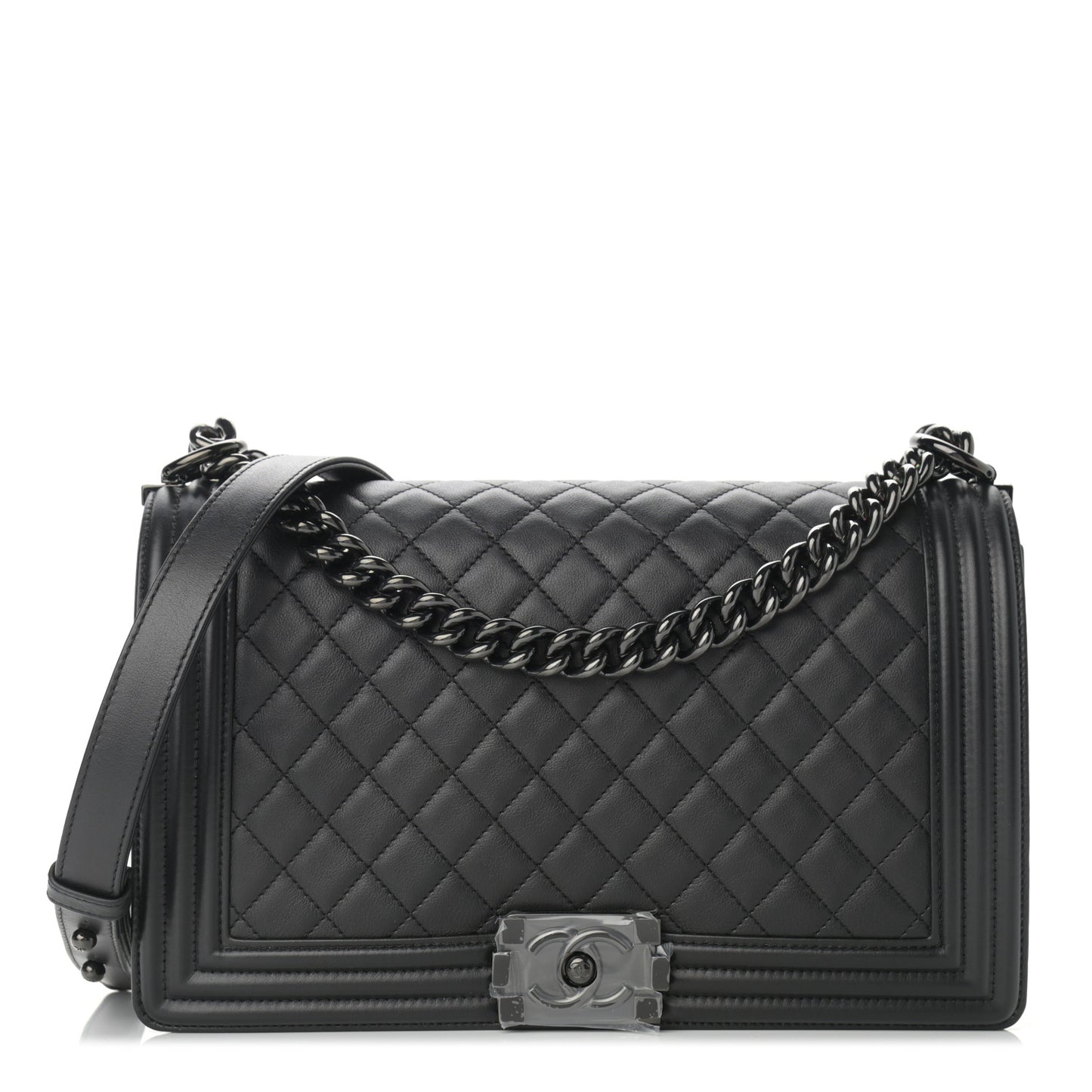 Calfskin Quilted New Medium Boy Flap So Black