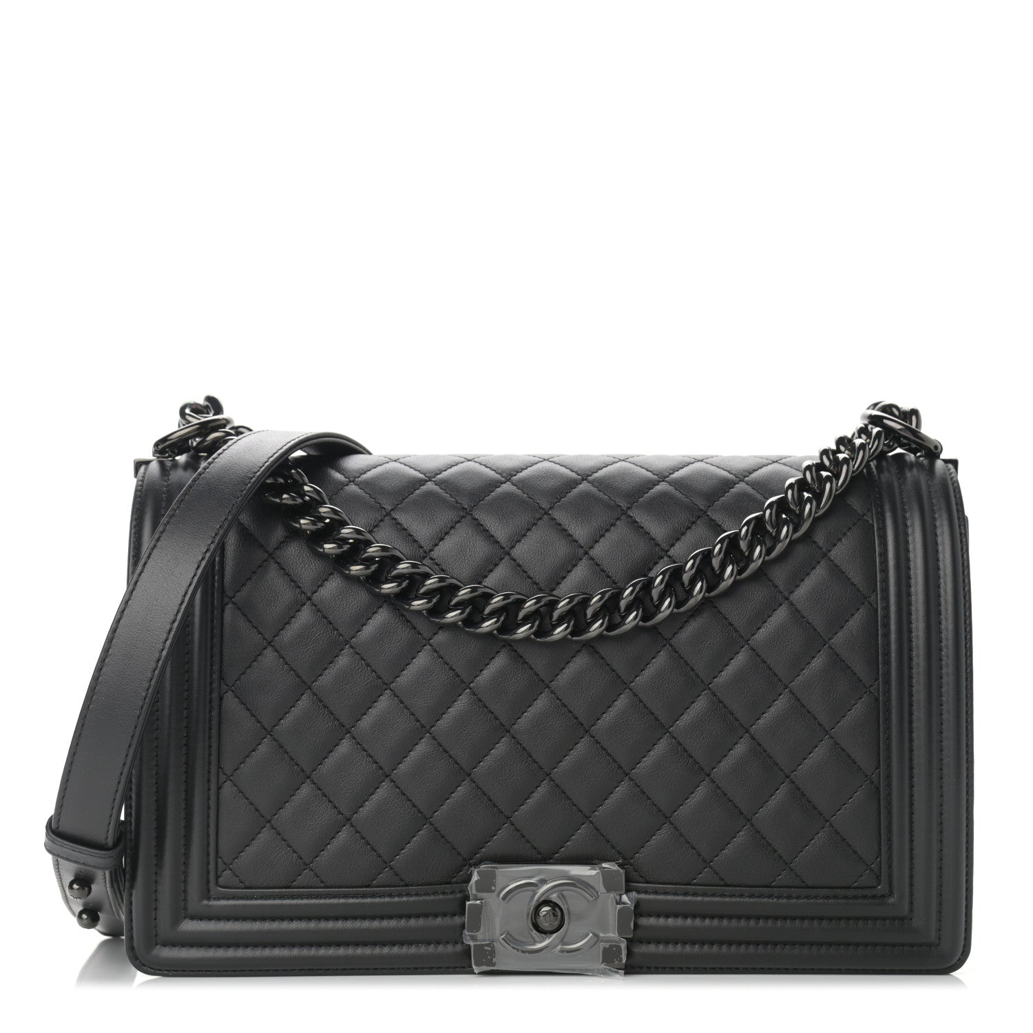 Chanel Calfskin Quilted New Medium Boy Flap So Black 1 of 10