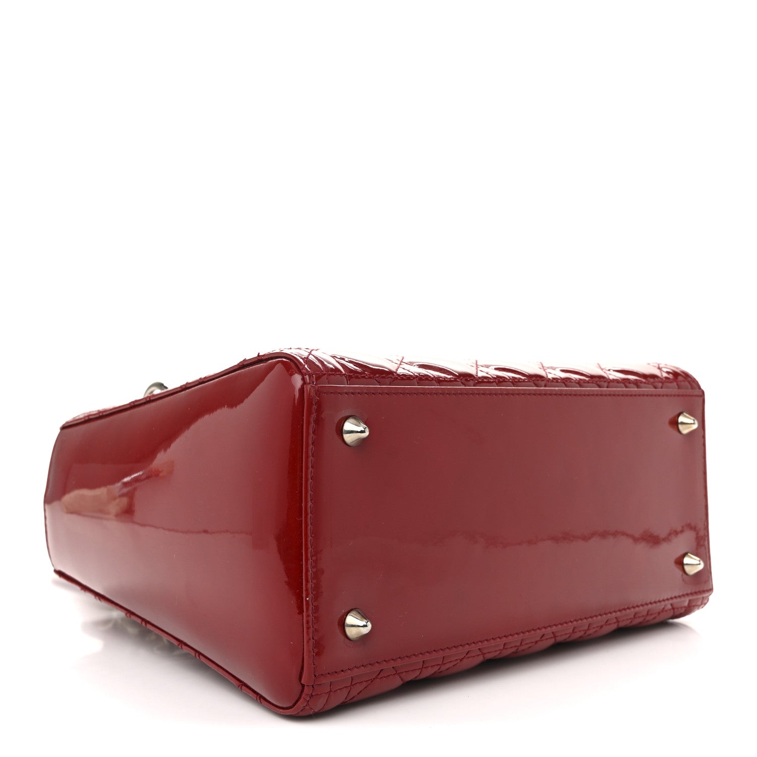 Christian Dior Patent Cannage Medium Lady Dior Red 4 of 14