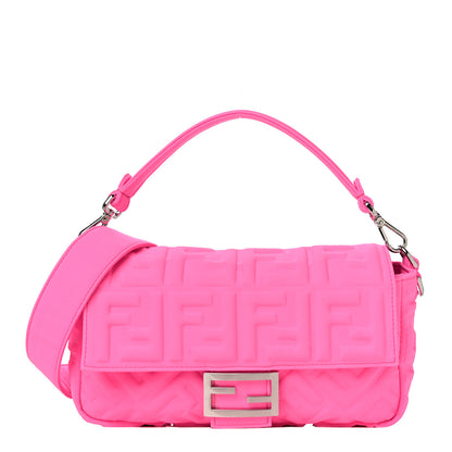 Fendi Lycra FF 1974 Embossed Baguette Rosa Fluo 1 of 10