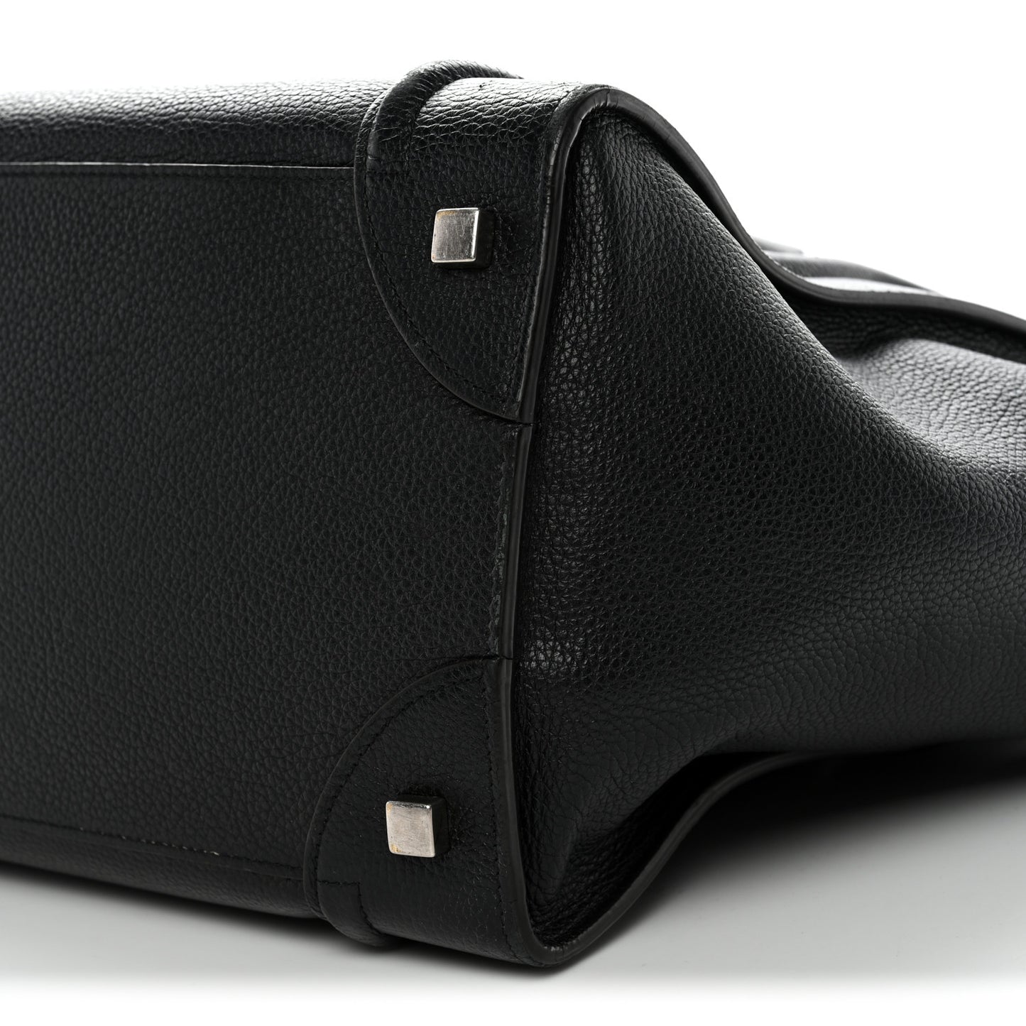 Drummed Calfskin Mini Luggage Black