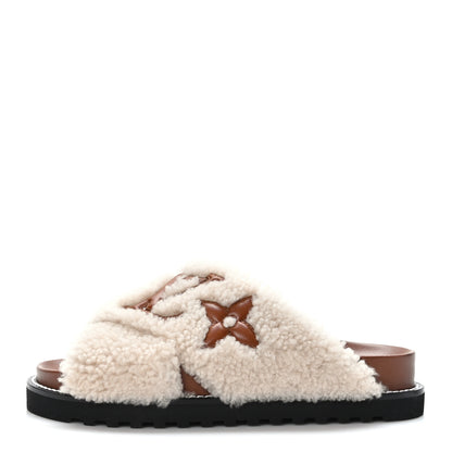 Louis Vuitton Shearling Paseo Flat Comfort Mule 37 Brown 1 of 8