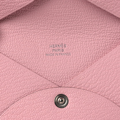 Hermes Chevre Mysore Verso Calvi Card Case Rose Sakura 6 of 8