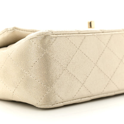 Chanel Iridescent Calfskin Quilted Mini Rectangular Flap Light Gold 9 of 11