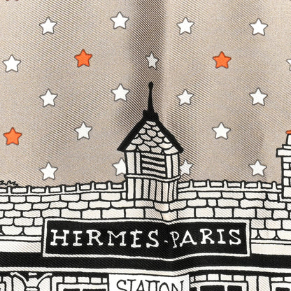 Hermes Silk Paris Station Bandana Scarf 55 2 of 5