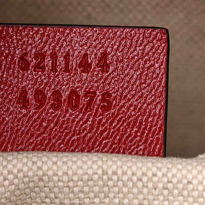 Gucci Monogram New Sakai Calfskin Lux Medium Horsebit 1955 Tote Bag Beige Ebony New Cherry Red 8 of 12