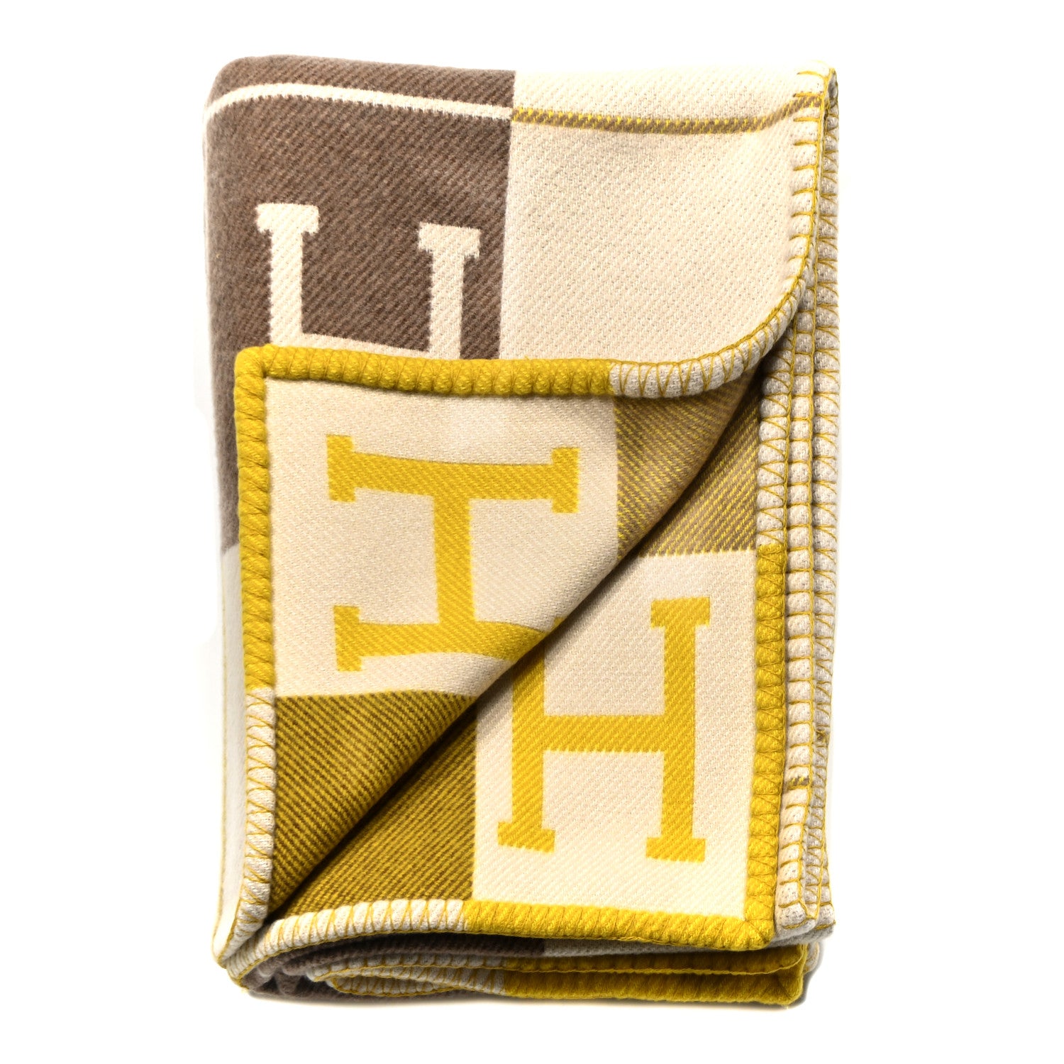 Hermes Wool Cashmere Avalon III Blanket Gris Soleil 2 of 4